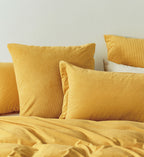 Corduroy Velvet Standard Pillowcase - Twin-Pack - Mustard Yellow
