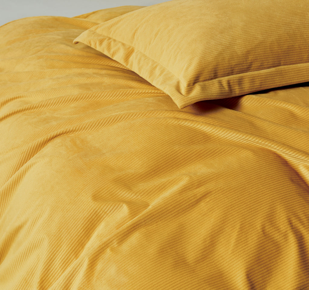 Corduroy Velvet Standard Pillowcase - Twin-Pack - Mustard Yellow