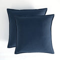 Vintage Washed Microfibre European Pillowcases - Twin-Pack - Navy