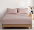 100% Vintage Washed Microfibre Fitted Sheet with Matching Pillowcases - Pink