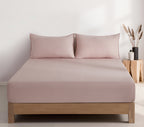 100% Vintage Washed Microfibre Fitted Sheet with Matching Pillowcases - Pink
