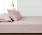 100% Vintage Washed Microfibre Fitted Sheet with Matching Pillowcases - Pink