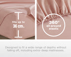 100% Vintage Washed Microfibre Fitted Sheet with Matching Pillowcases - Pink