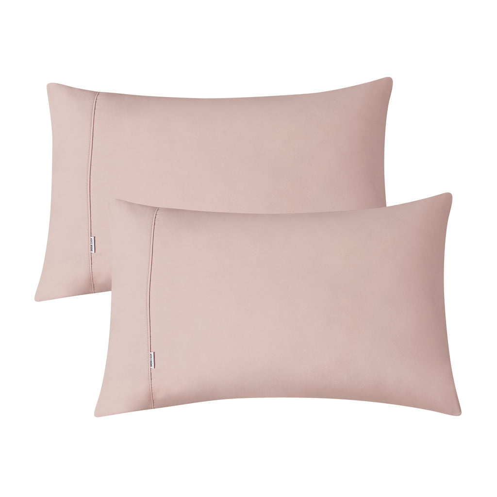 Vintage Washed Cotton Sheet Set with Matching Pillowcases - Pink