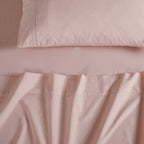 Vintage Washed Cotton Sheet Set with Matching Pillowcases - Pink