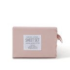 Vintage Washed Cotton Sheet Set with Matching Pillowcases - Pink