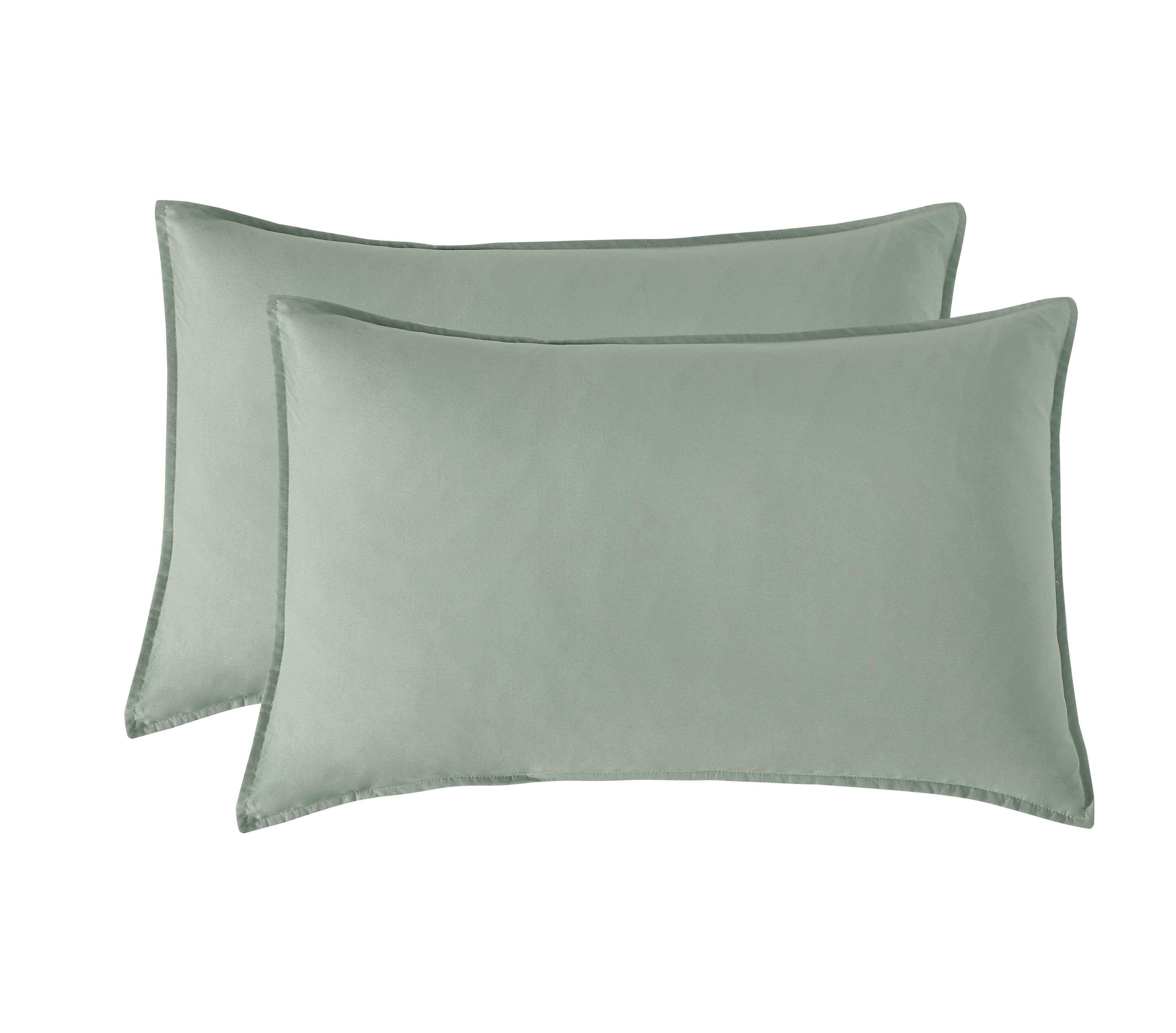 Vintage Washed Microfibre Quilt Cover Set - Sage