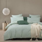 Vintage Washed Cotton Quilt Cover Set - Sage