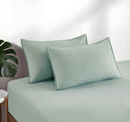 100% Vintage Washed Microfibre Fitted Sheet with Matching Pillowcases - Sage