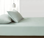 100% Vintage Washed Microfibre Fitted Sheet with Matching Pillowcases - Sage