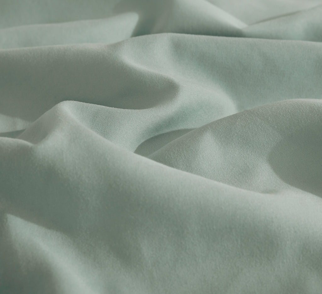 100% Vintage Washed Microfibre Fitted Sheet with Matching Pillowcases - Sage