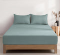 100% Vintage Washed Microfibre Fitted Sheet with Matching Pillowcases - Seafoam