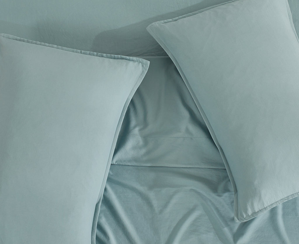 Vintage Washed Microfibre King Pillowcases - Twin-Pack - Seafoam - 50cm x 90cm