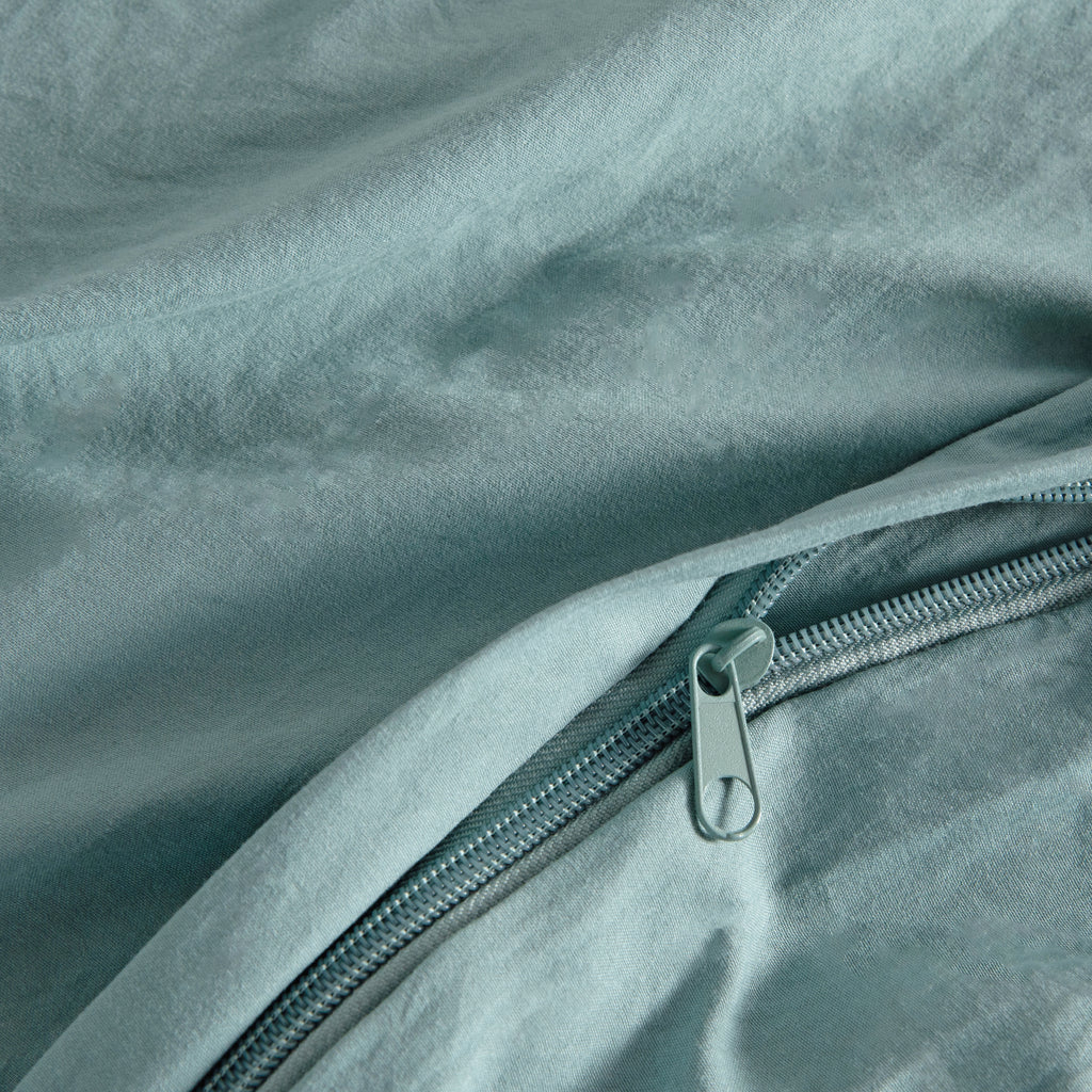 Vintage Washed Microfibre Quilt Cover Set - Seafoam
