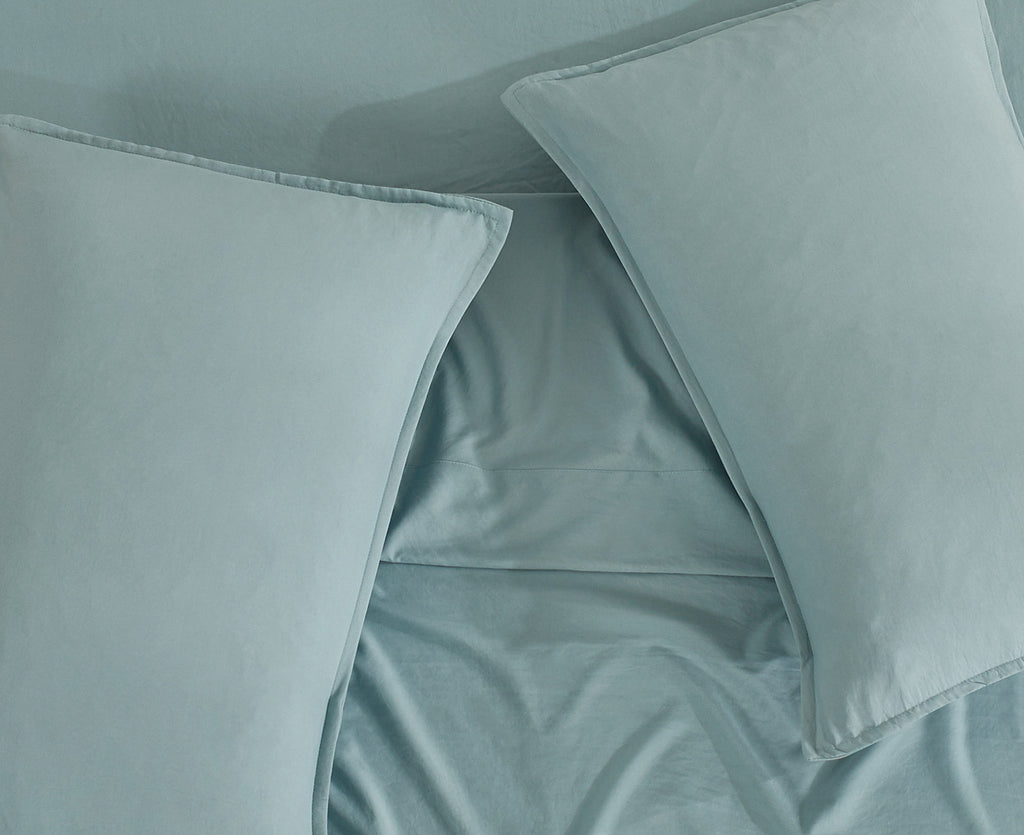 CleverPolly - Vintage Washed Microfibre Standard Pillowcases (Set of 2) - Seafoam
