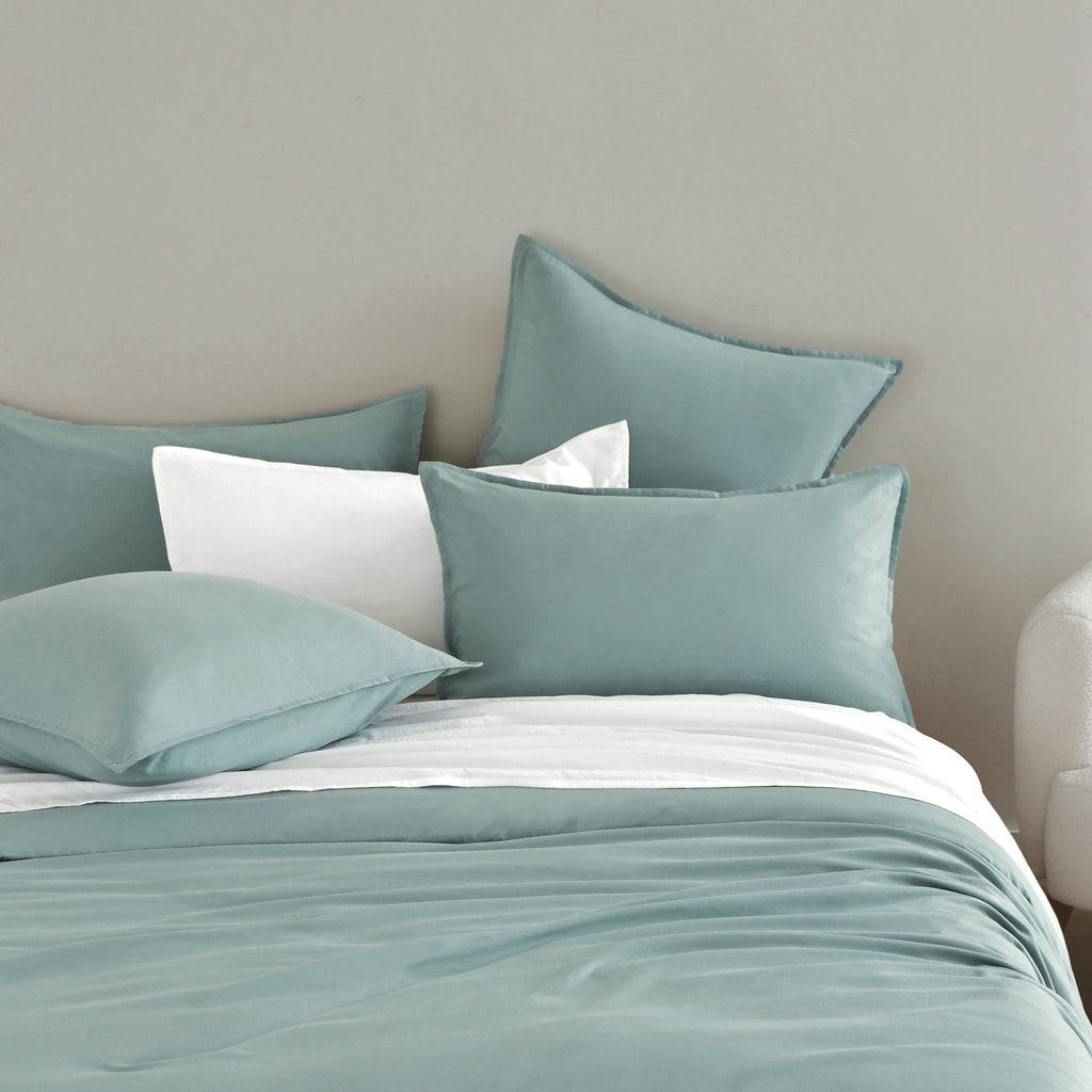 CleverPolly - Vintage Washed Microfibre Standard Pillowcases (Set of 2) - Seafoam