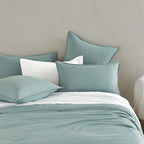CleverPolly - Vintage Washed Microfibre Standard Pillowcases (Set of 2) - Seafoam