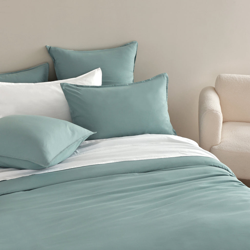 CleverPolly - Vintage Washed Microfibre Standard Pillowcases (Set of 2) - Seafoam
