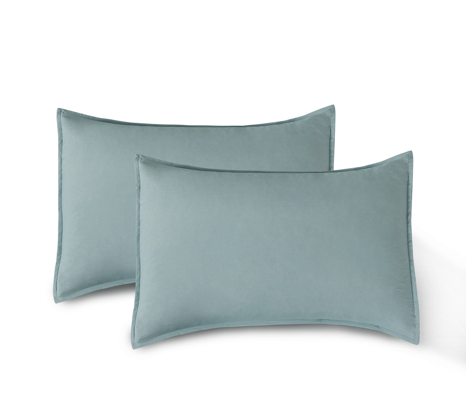 CleverPolly - Vintage Washed Microfibre Standard Pillowcases (Set of 2) - Seafoam