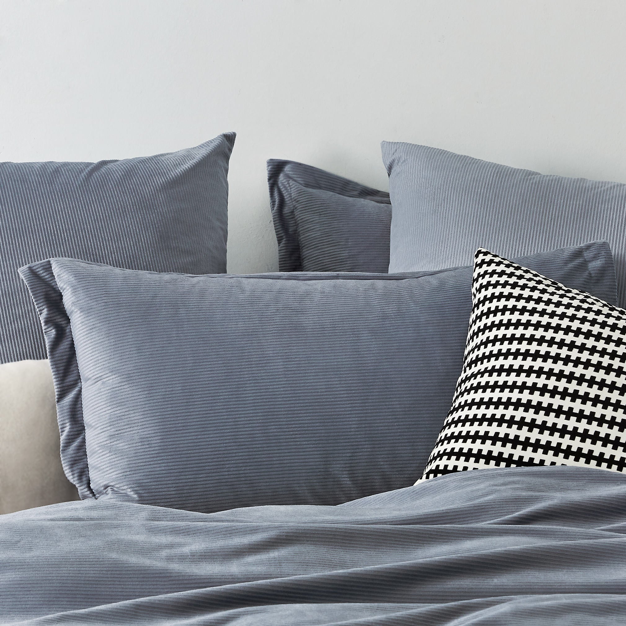 Corduroy Velvet Standard Pillowcase - Twin-Pack - Steel