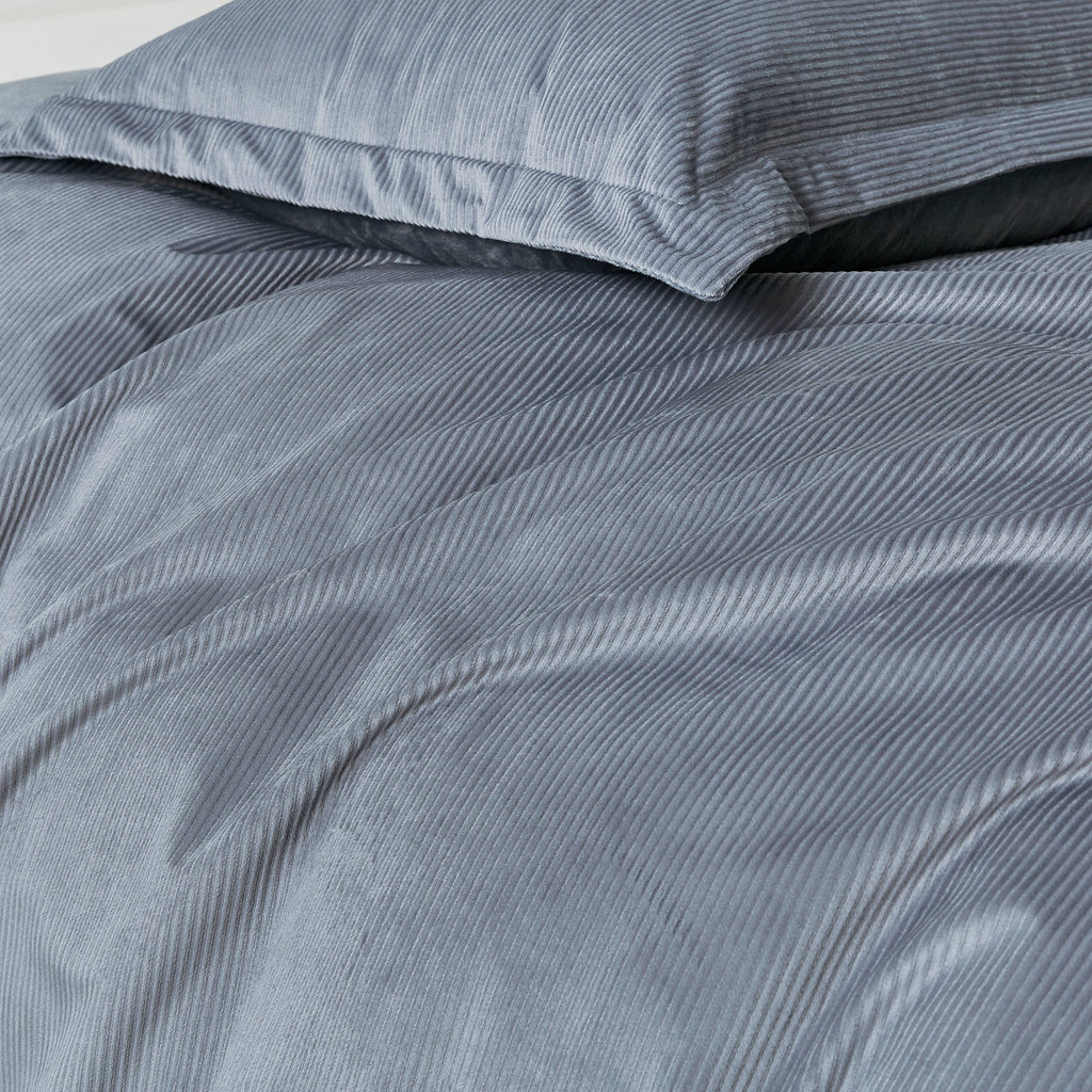 Corduroy Velvet Standard Pillowcase - Twin-Pack - Steel