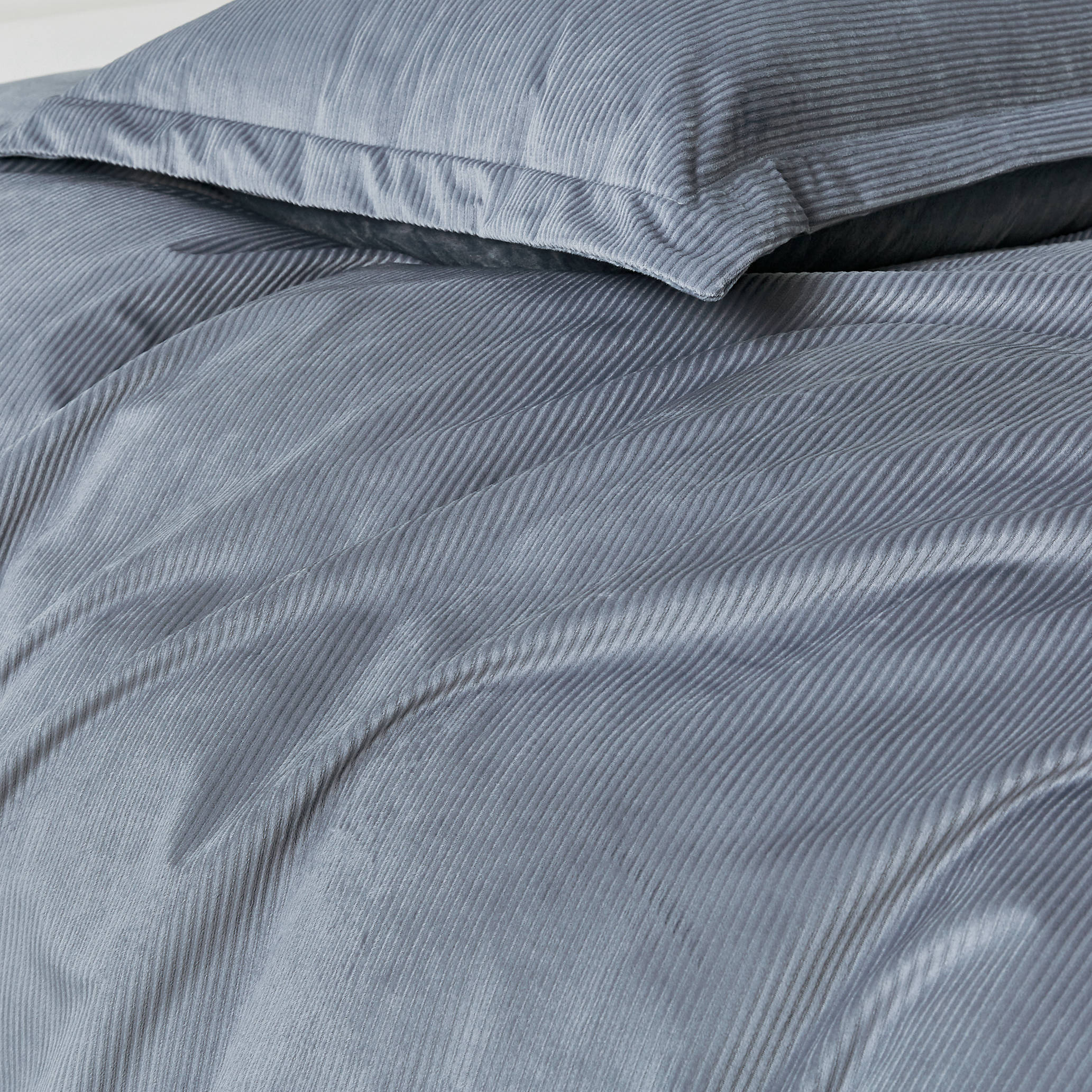 Corduroy Velvet Standard Pillowcase - Twin-Pack - Steel