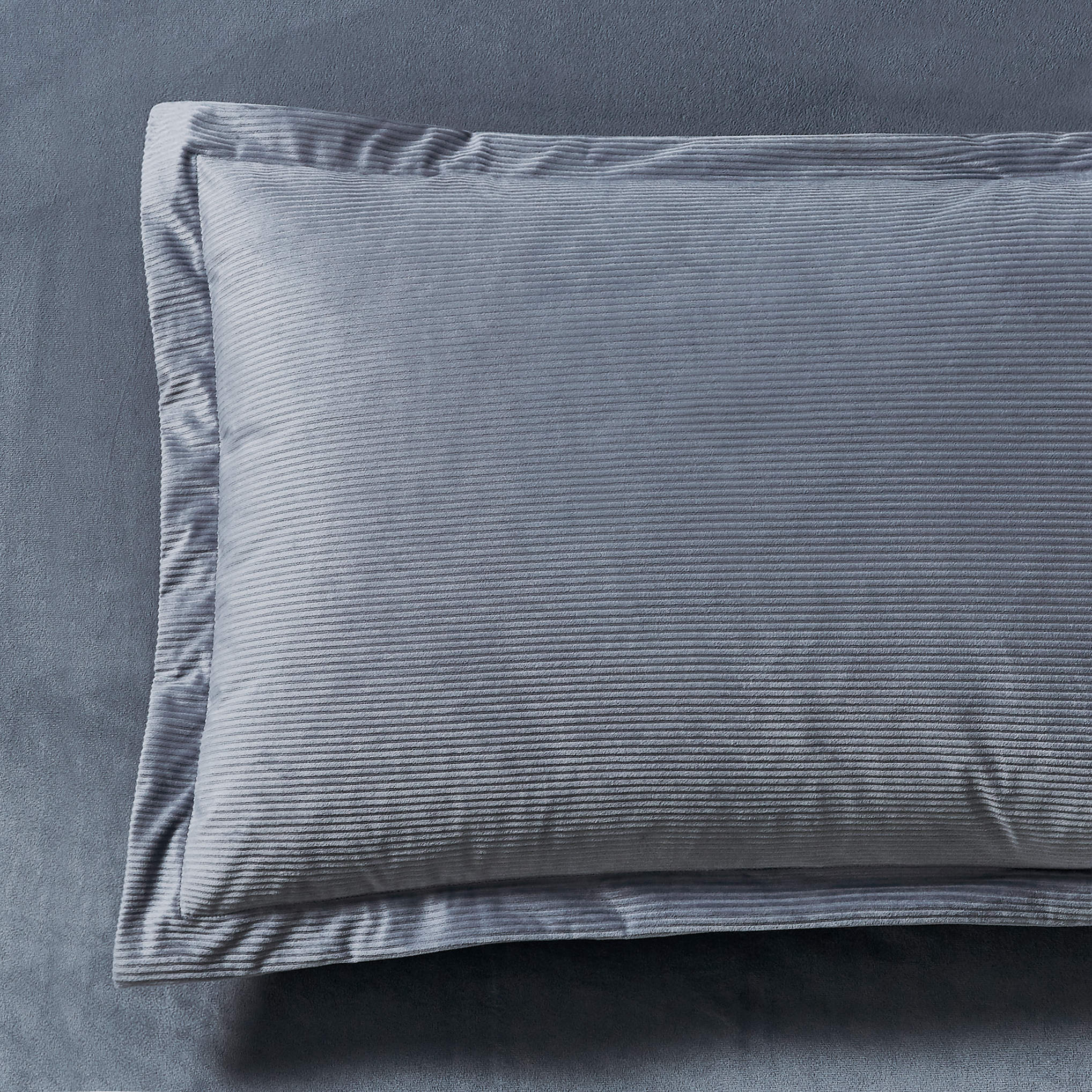 Corduroy Velvet Standard Pillowcase - Twin-Pack - Steel