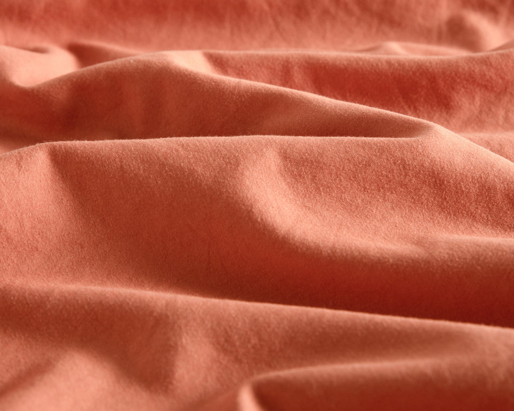 100% Vintage Washed Microfibre Fitted Sheet with Matching Pillowcases - Terracotta