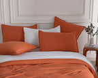 Vintage Washed Microfibre Quilt Cover Set - Terracotta