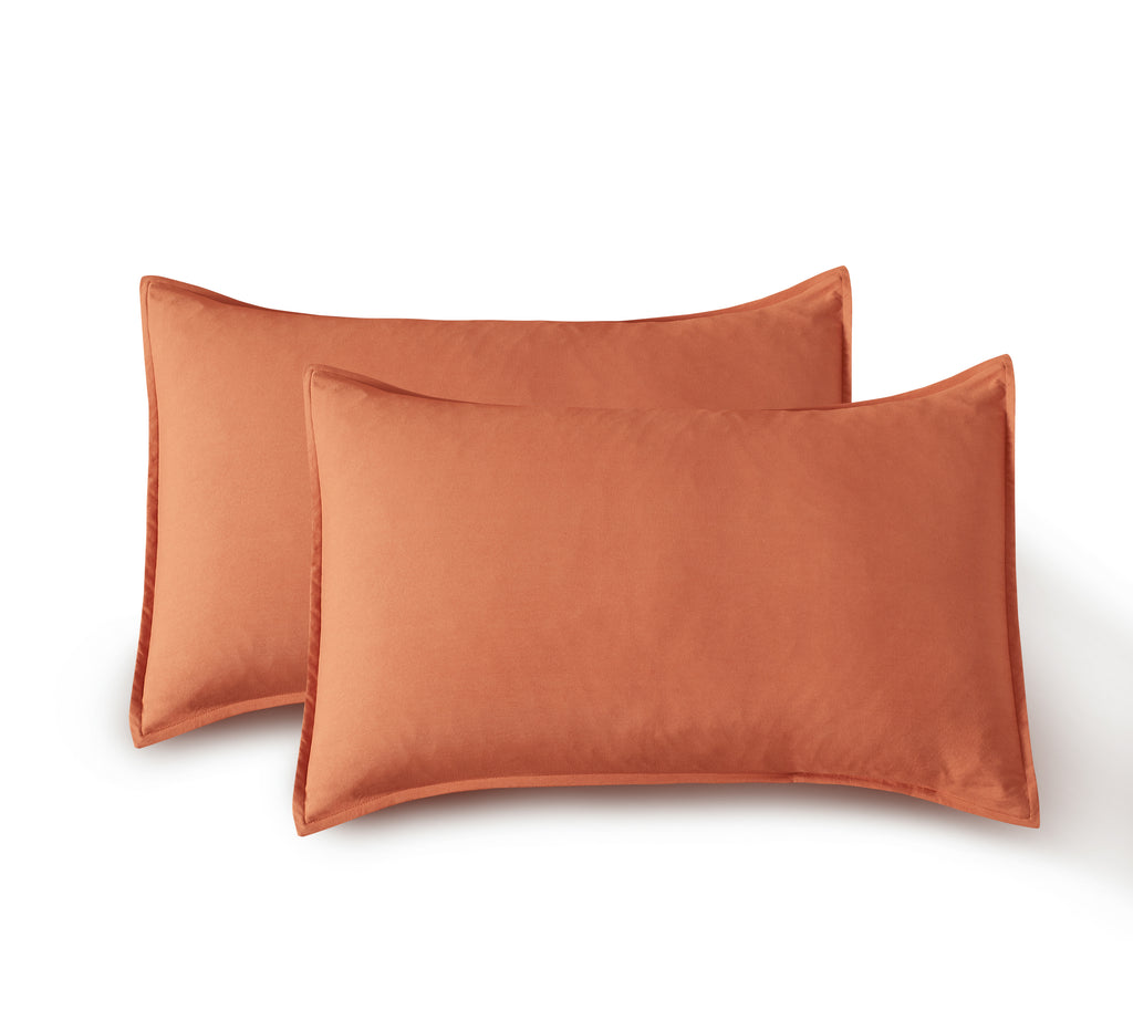 Vintage Washed Microfibre Quilt Cover Set - Terracotta