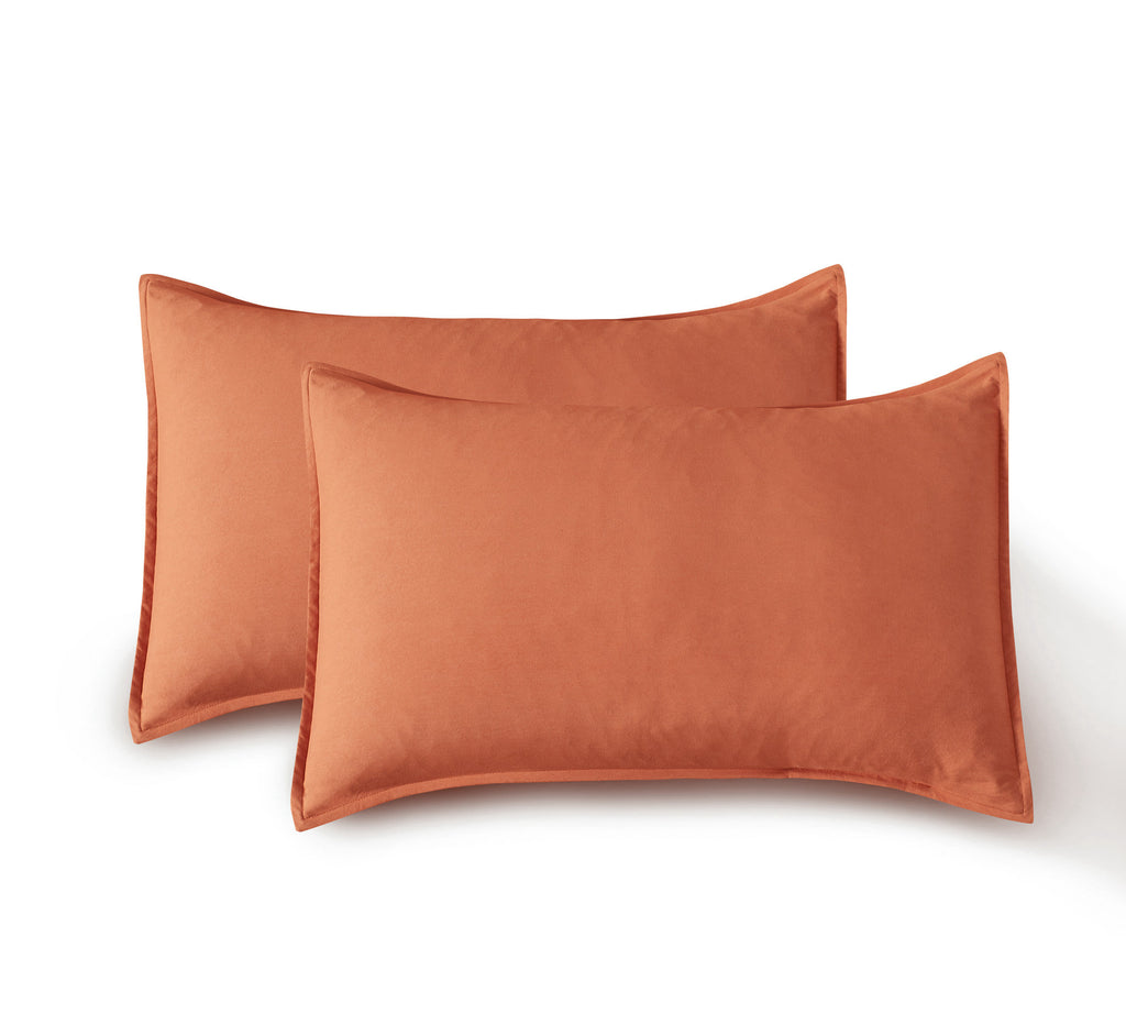 CleverPolly - Vintage Washed Microfibre Standard Pillowcases (Set of 2) - Terracotta