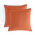 Vintage Washed Microfibre European Pillowcases - Twin-Pack - Terracotta