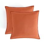 Vintage Washed Microfibre European Pillowcases - Twin-Pack - Terracotta