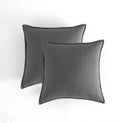 Vintage Washed Microfibre European Pillowcases - Twin-Pack - Grey