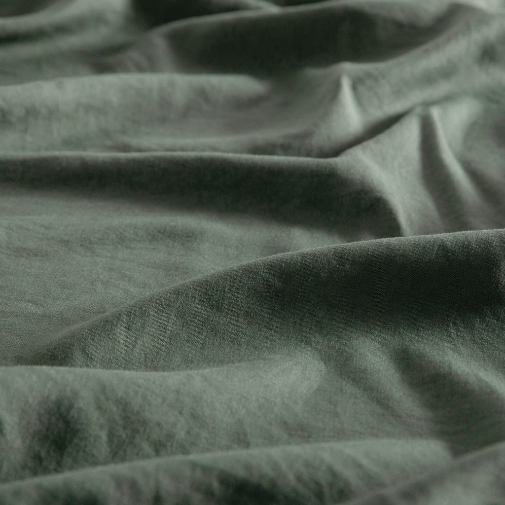 Vintage Washed Microfibre European Pillowcases - Twin-Pack - Khaki Green
