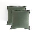 Vintage Washed Microfibre European Pillowcases - Twin-Pack - Khaki Green