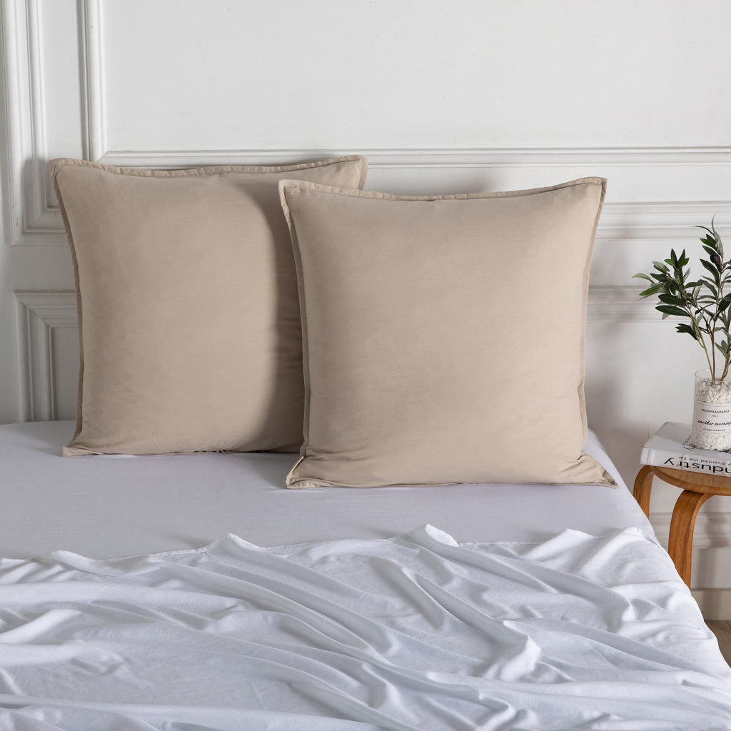 Vintage Washed Microfibre European Pillowcases - Twin-Pack - Linen