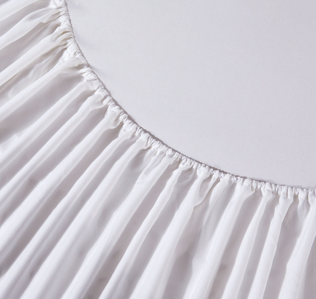 CleverPolly 100% Vintage Washed Microfibre Fitted Sheet Set – Ultra Soft & Lightweight All-Season Fitted Sheet with Matching Pillowcases (White)