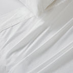 Vintage Washed Cotton Sheet Set with Matching Pillowcases - White
