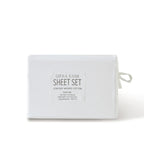 Vintage Washed Cotton Sheet Set with Matching Pillowcases - White