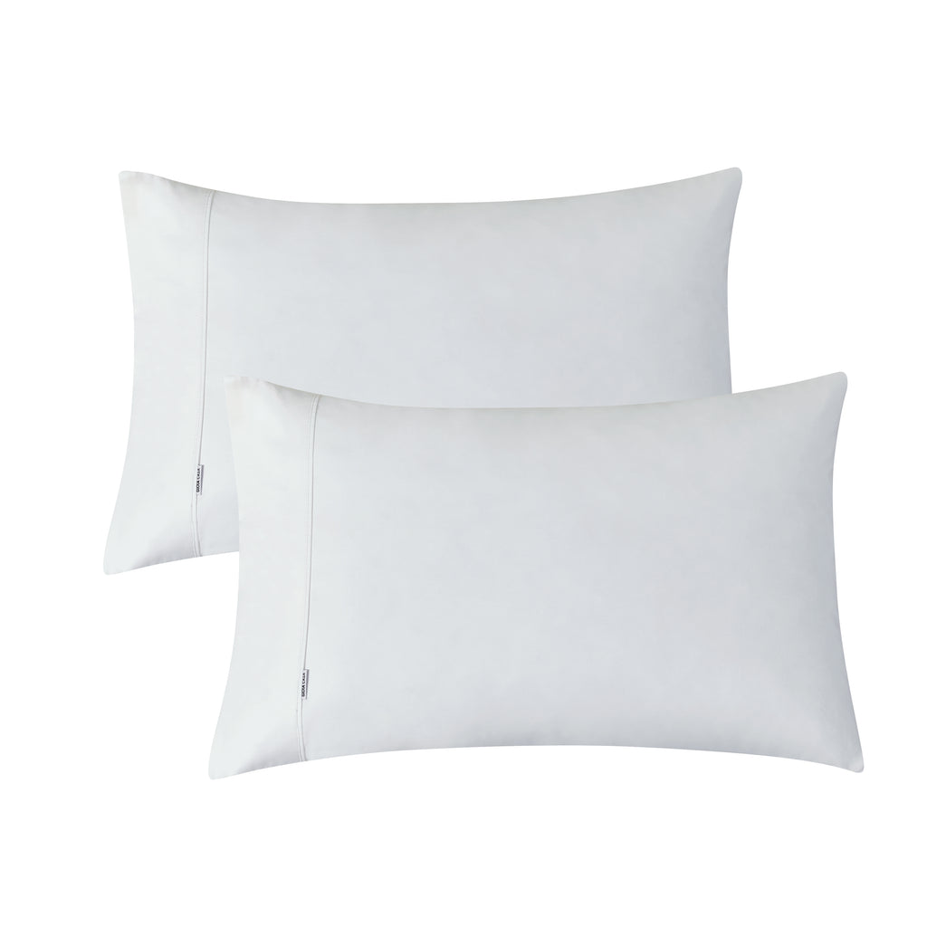 Vintage Washed Cotton Sheet Set with Matching Pillowcases - White