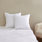 Vintage Washed Microfibre European Pillowcases - Twin-Pack - White