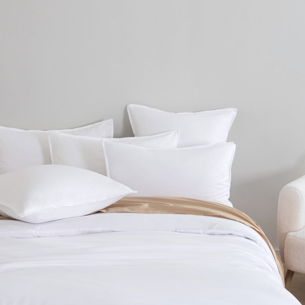 Vintage Washed Microfibre Quilt Cover Set - White