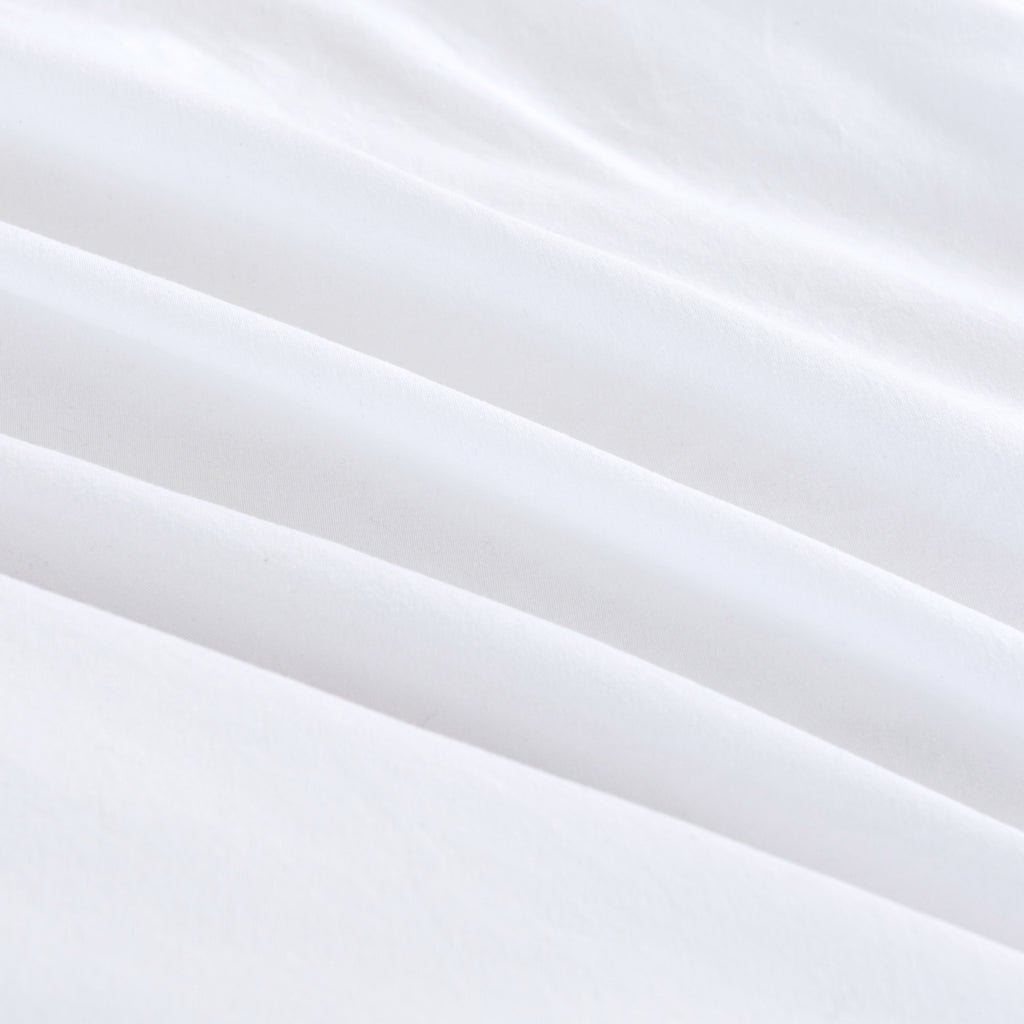 Vintage Washed Microfibre Quilt Cover Set - White