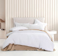 Vintage Washed Microfibre Quilt Cover Set - White