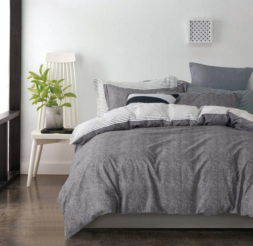 100% Cotton 250TC Reversible Quilt Cover Set - Gerry