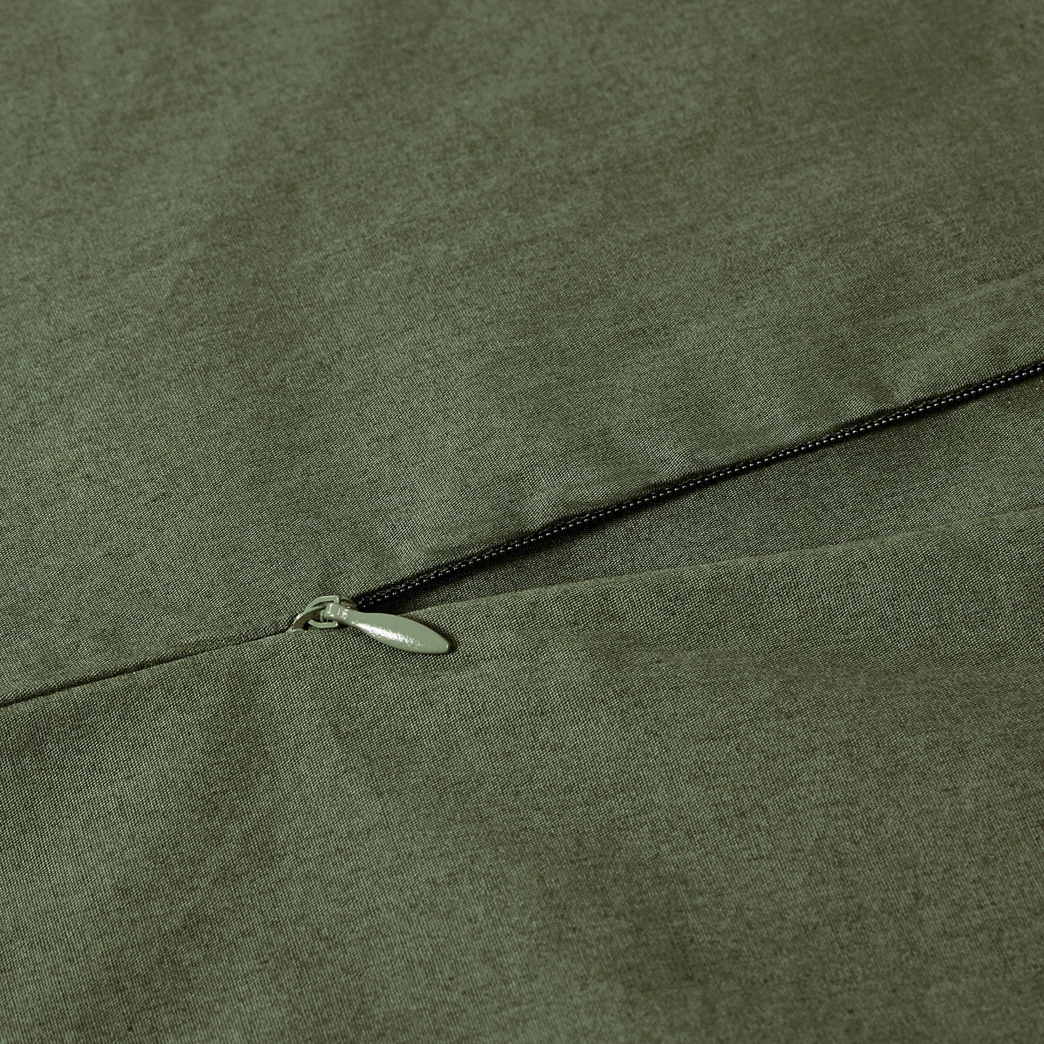 Vintage Washed Cotton Quilt Cover Set - Khaki Green