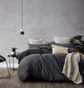 Jersey Cotton Quilt Cover Set - Black Marble