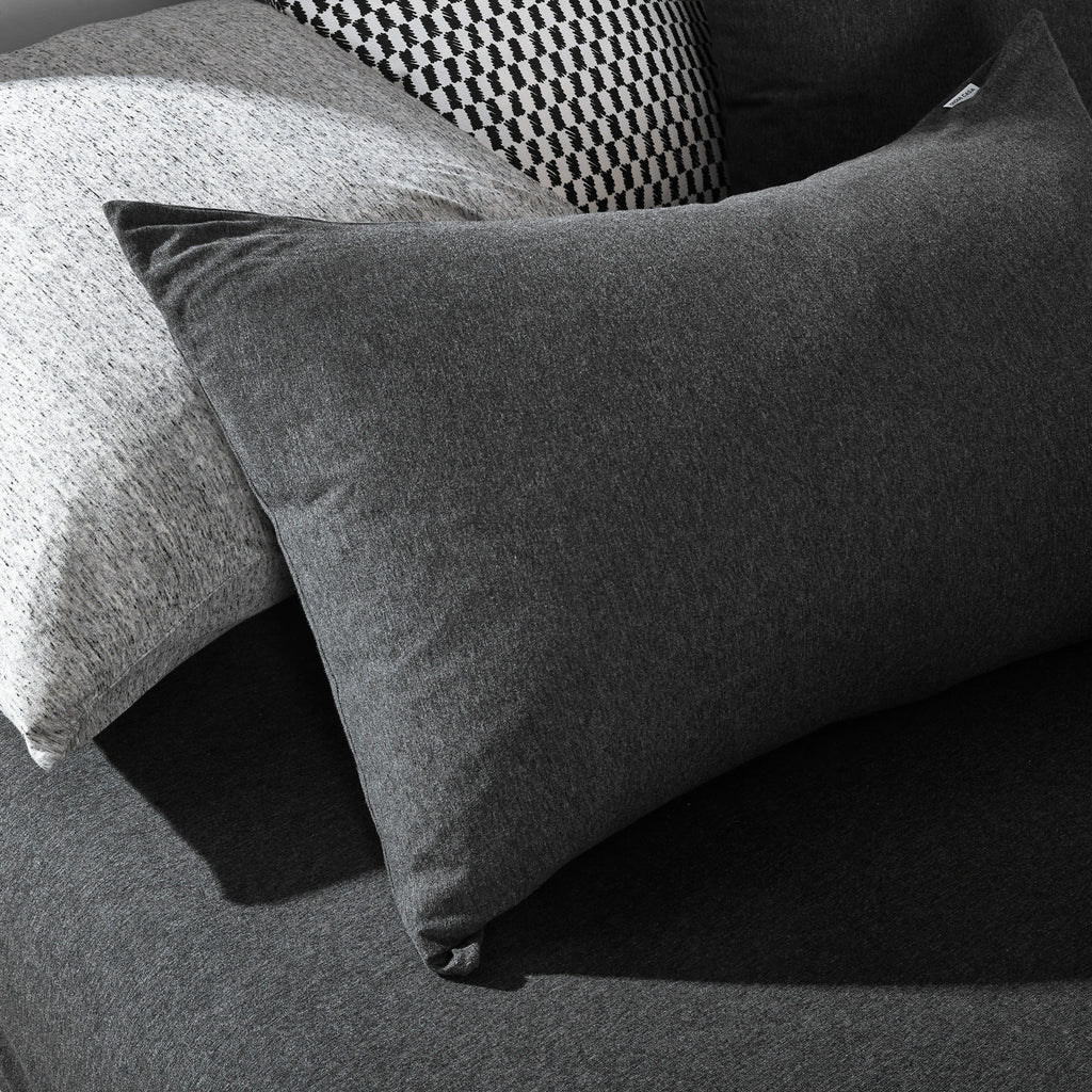Jersey Cotton Quilt Cover Set - Black Marble