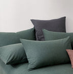Jersey Cotton Quilt Cover Set - Forest Green